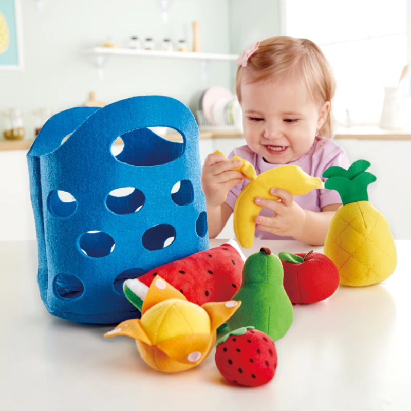 Kids Toys Kitchen Set - 8 個フェルト食品野菜バスケットセットソフトフェルト布果物ごっこ遊びおもちゃフェルトフルーツ子供キッチンロールプレイングおもちゃギフト