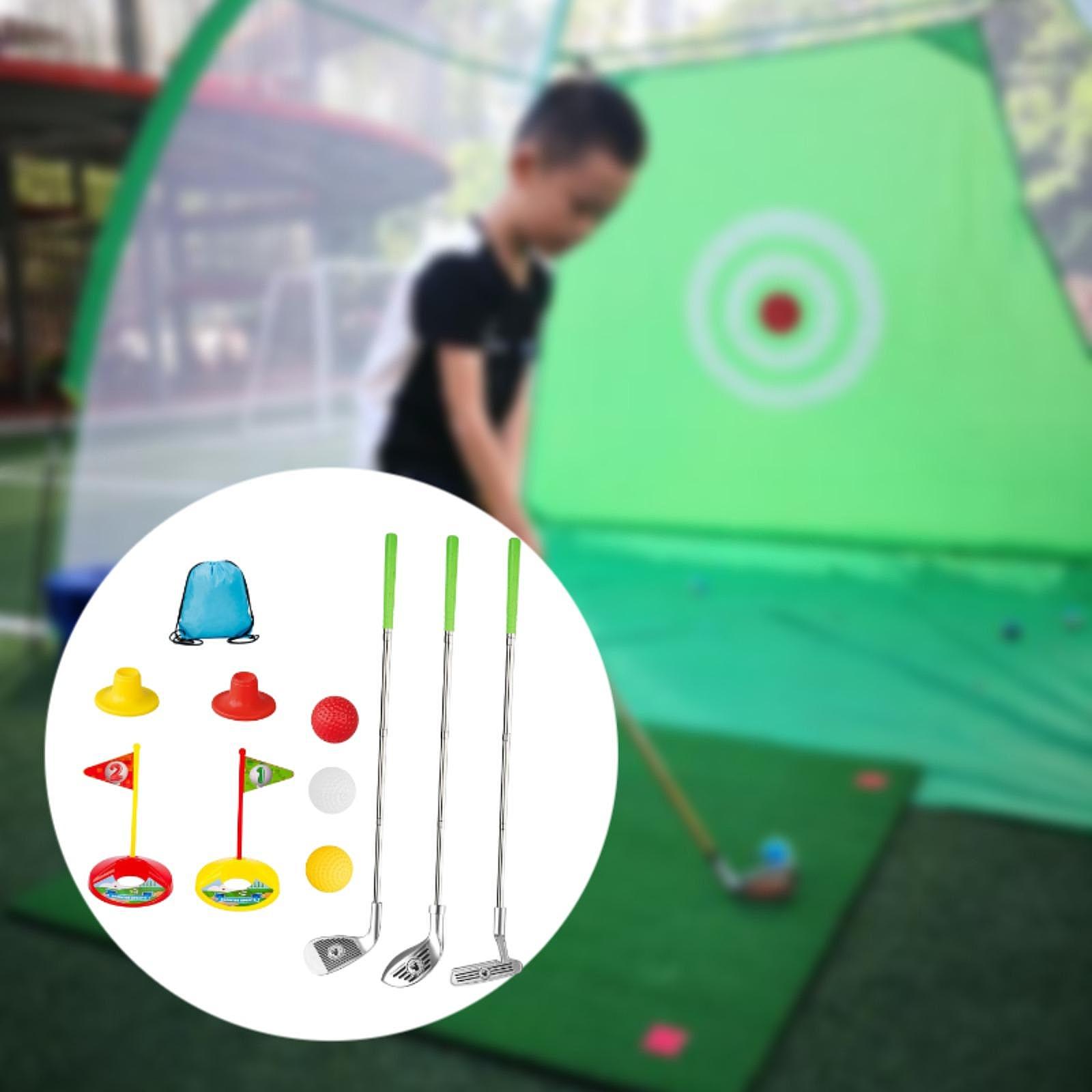 Kids Yard Toys - キッズゴルフクラブセット ターゲットホール付き クラブ教育ゴルフおもちゃ 収納袋付き 家族の庭 裏庭