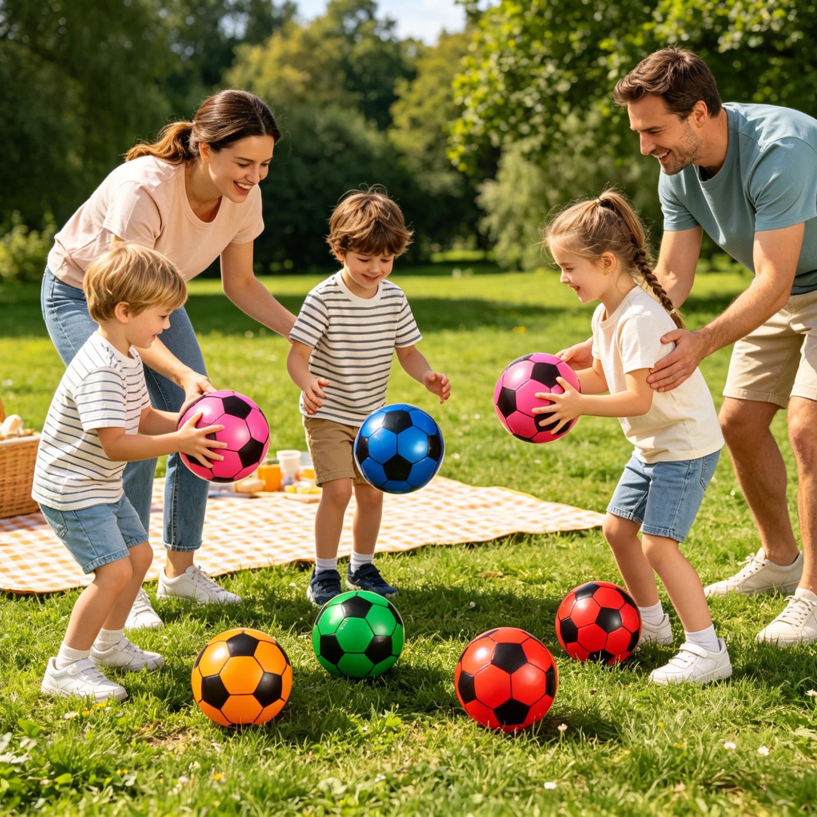 Kids Yard Toys - サッカーボール インフレータブル 6個セット プールトイ 22cm 子供用サッカーボール