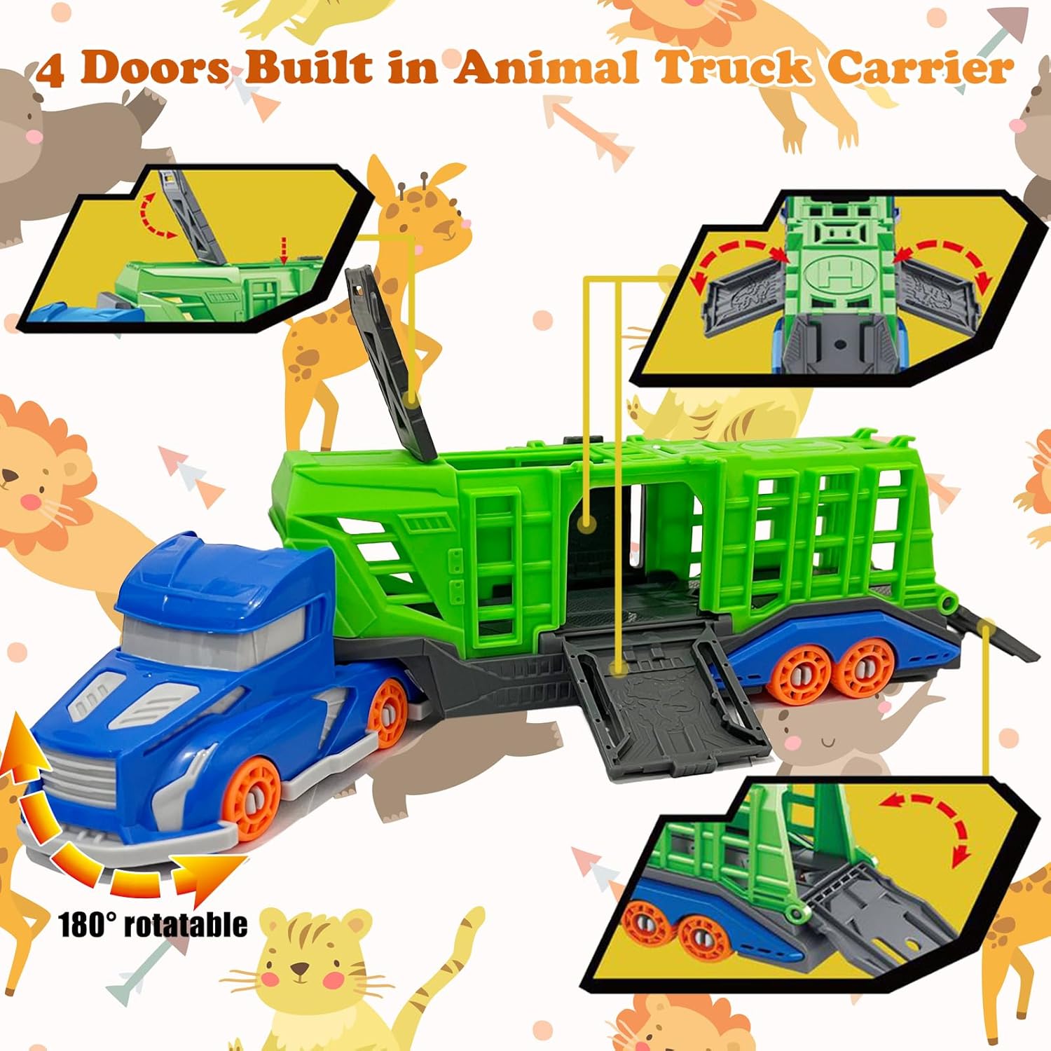 恐竜をテーマにした動物輸送車両のおもちゃセットには、輸送車両 - Kids Toys 3 Year Old のレビューと価格