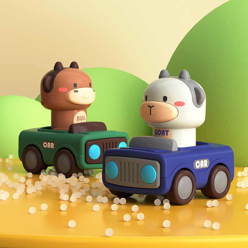 動物のプッシュアンドゴーカートイ、丈夫な摩擦動力車、1歳、2 - Kids Toys 3 Year Old のレビューと価格