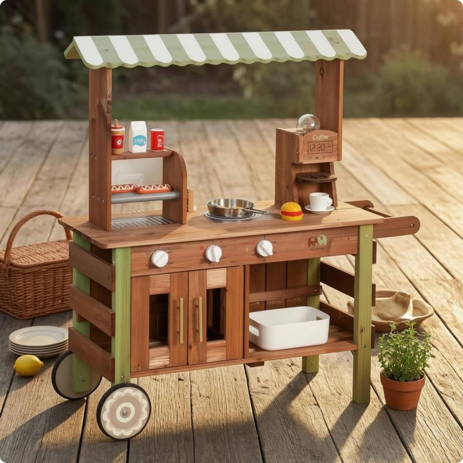 子供向けのおもちゃセット。ごっこ遊びができるキッチン、マーケ - Kids Toys Kitchen Set のレビューと価格