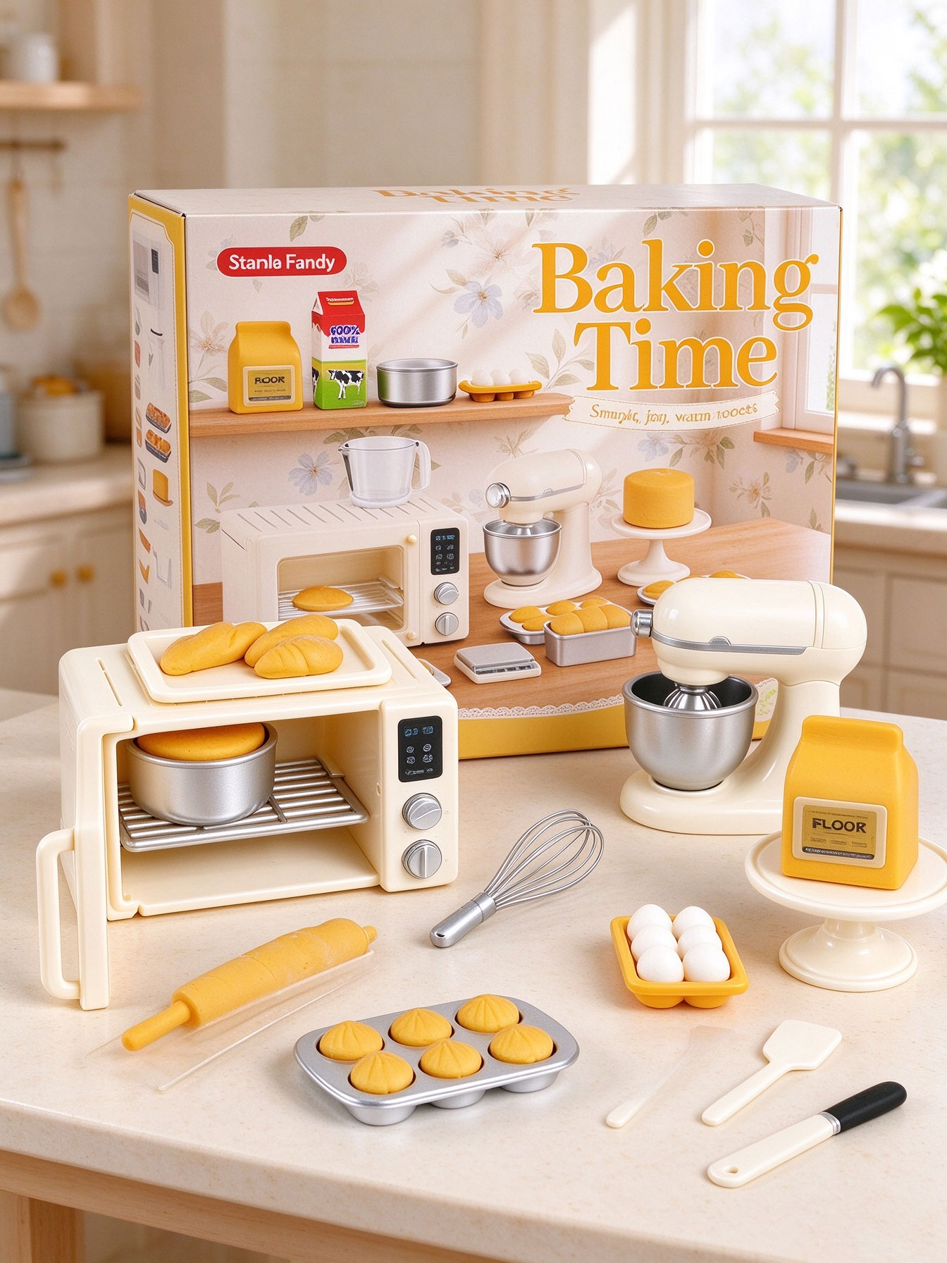 ミニサイズのベーキングおもちゃセット。ドールハウス用のミニチ - Kids Toys Kitchen Set のレビューと価格