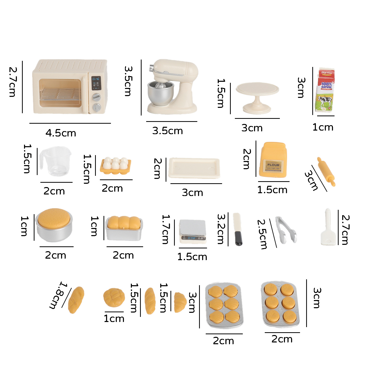 ミニサイズのベーキングおもちゃセット。ドールハウス用のミニチ - Kids Toys Kitchen Set のレビューと価格
