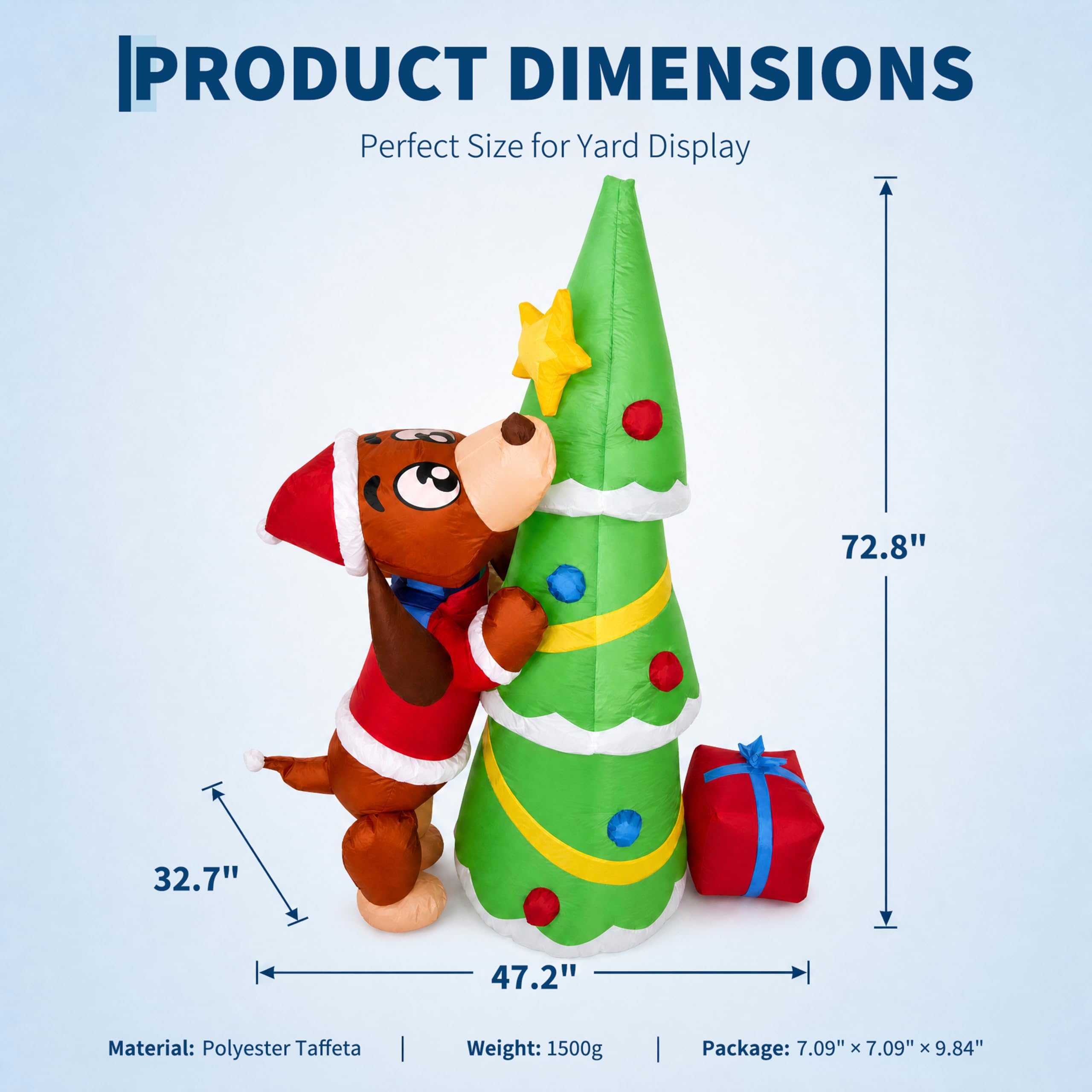 高さ7フィート（210cm）の巨大なクリスマス犬のインフレー - Kids Yard Toys のレビューと価格